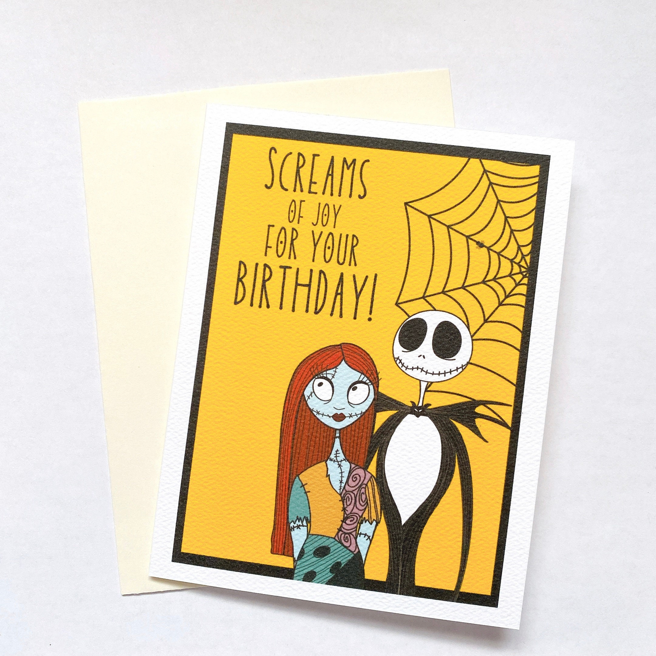 Nightmare Before Christmas Jack And Sally Greeting Card | Birthday pertaining to Nightmare Before Christmas Birthday Card Printable