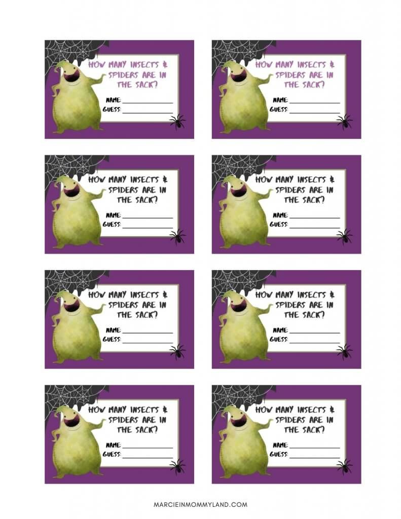 Nightmare Before Christmas Party Game (Free Oogie Boogie Printable) for Nightmare Before Christmas Party Printable