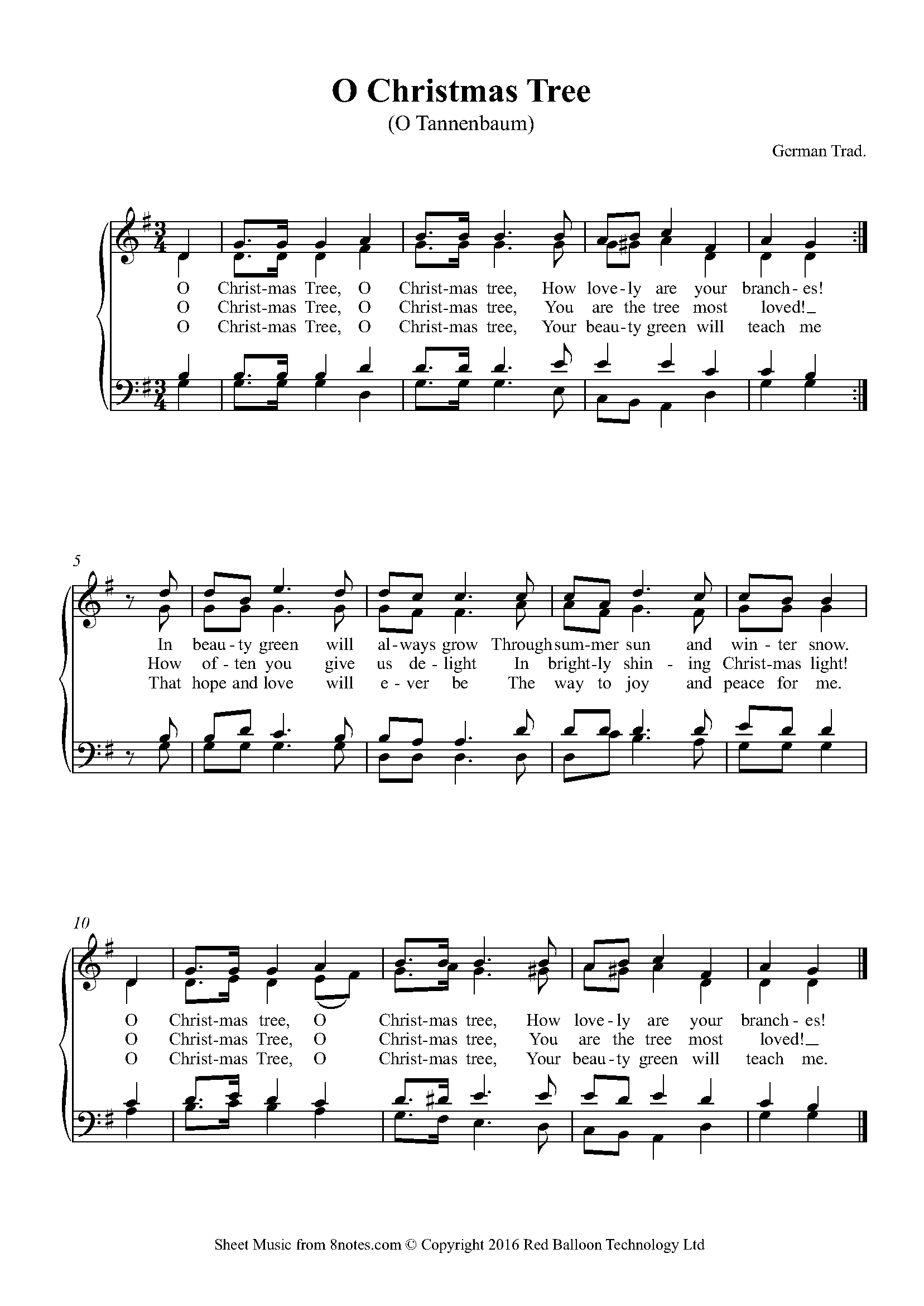 O Christmas Tree For Choir - Free Sheet Music For Choir | 8Notes with Oh Christmas Tree Sheet Music Free Printable