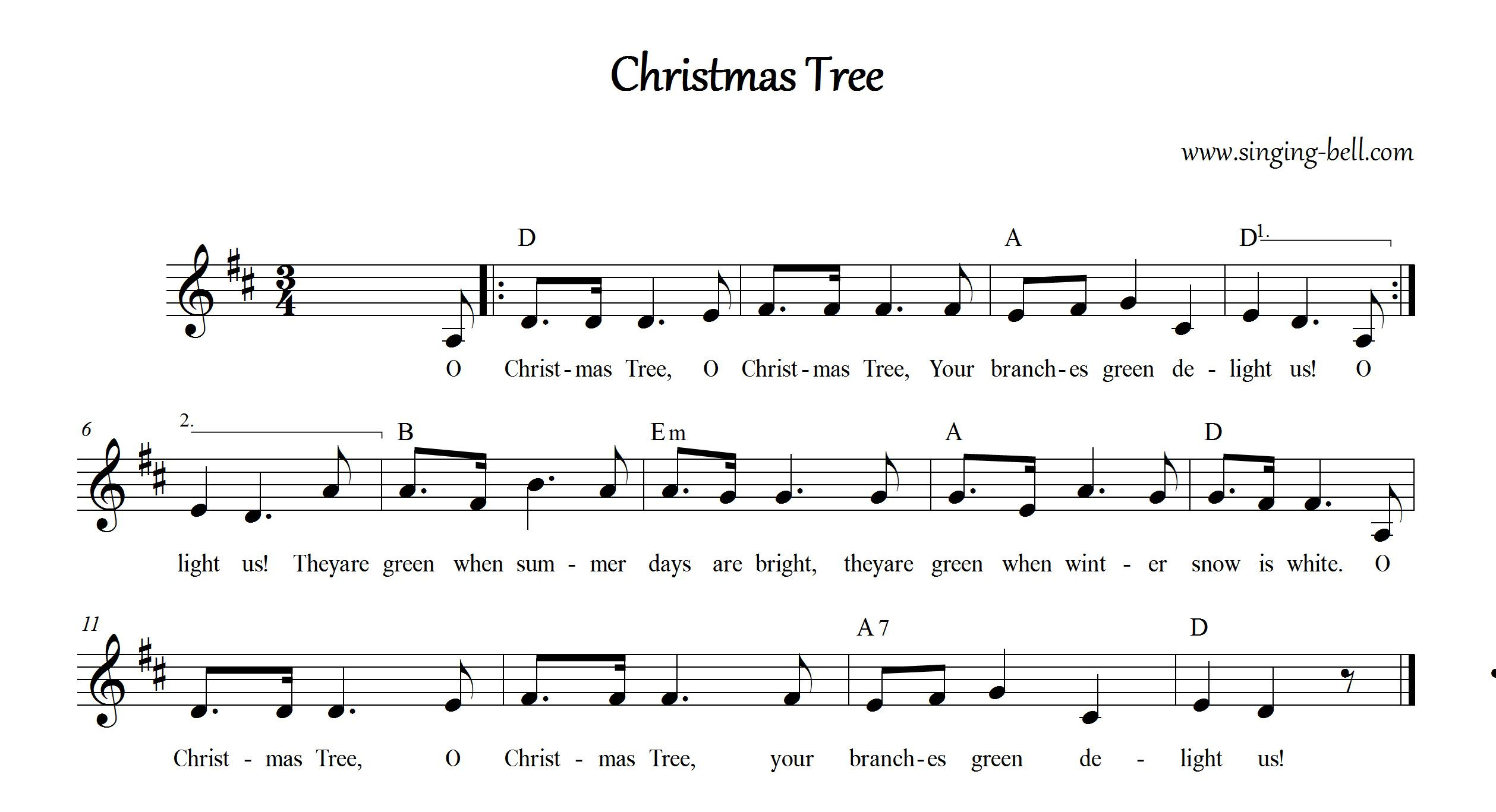 O Christmas Tree | Free Easy Piano Sheet Music Pdf in Oh Christmas Tree Sheet Music Free Printable