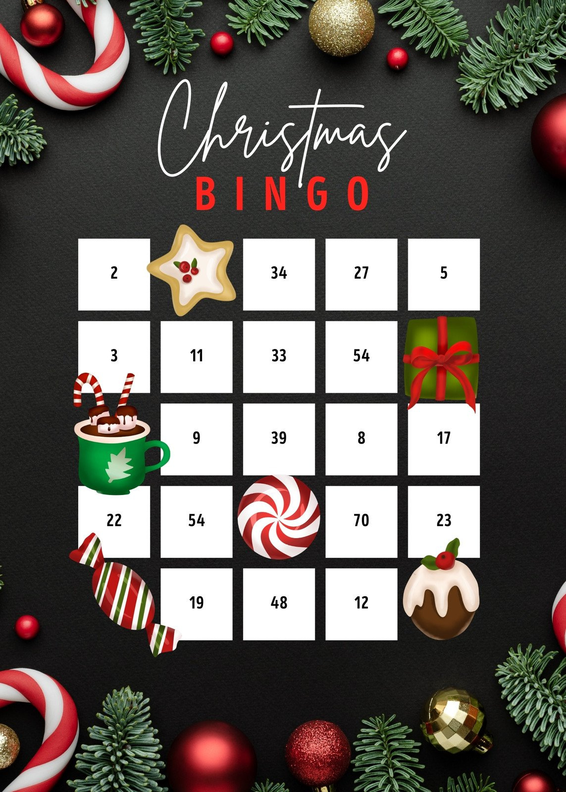 Page 2 - Free Printable Christmas Bingo Card Templates | Canva throughout Free Printable Christmas Bingo Card Generator