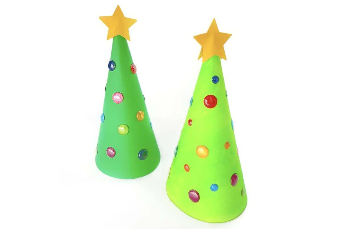 Paper Christmas Tree Cone Craft pertaining to Free Printable Paper Cone Christmas Decorations