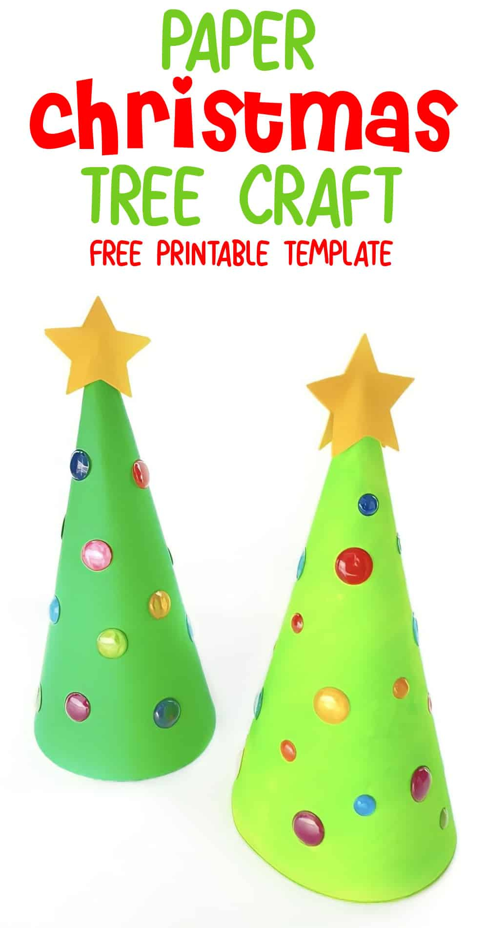 Paper Cone Christmas Tree Craft With Free Printable Template in Free Printable Paper Cone Christmas Decorations