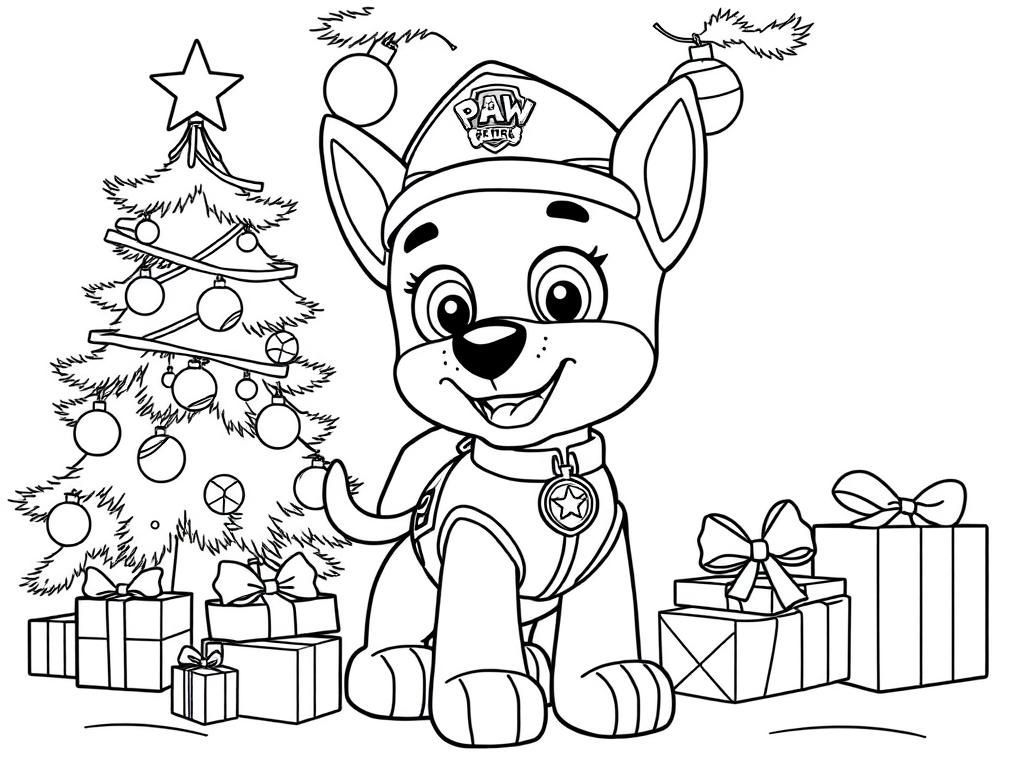 Paw Patrol Christmas Coloring Page - Free Printable Coloring Page inside Paw Patrol Christmas Printable