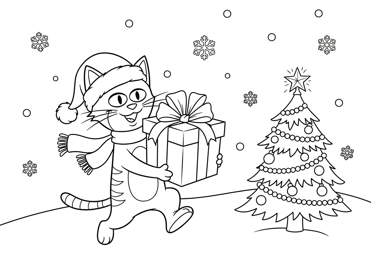 Pete The Cat Saves Christmas Coloring Page regarding Pete the Cat Saves Christmas Printable