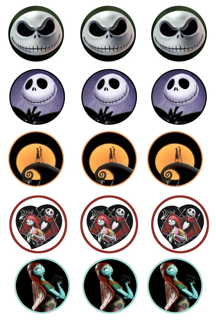 Pinlaura On Jack | Nightmare Before Christmas Tattoo inside Nightmare Before Christmas Cupcake Toppers Printable