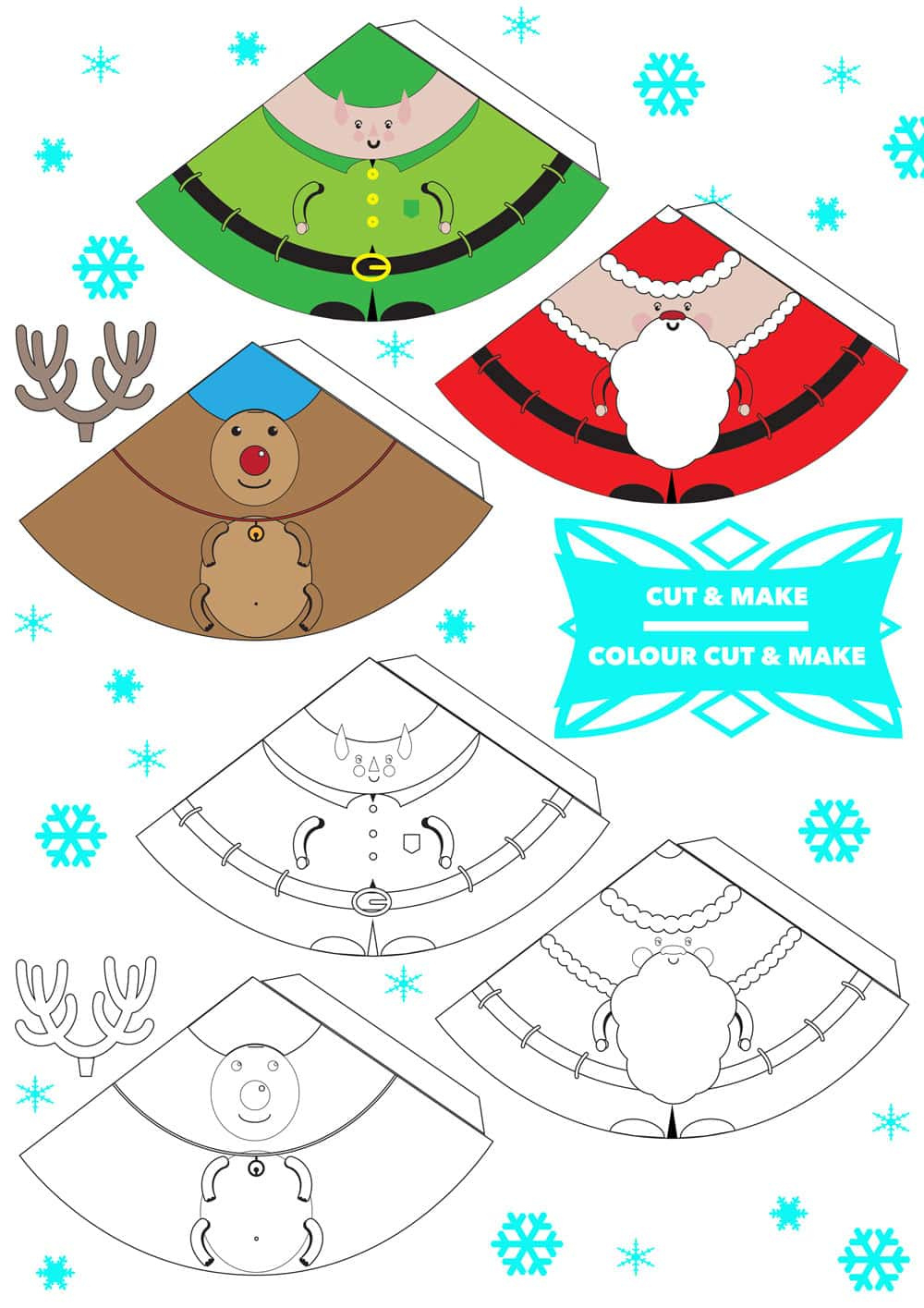 Printable 3D Christmas Decorations with Free Printable Paper Cone Christmas Decorations