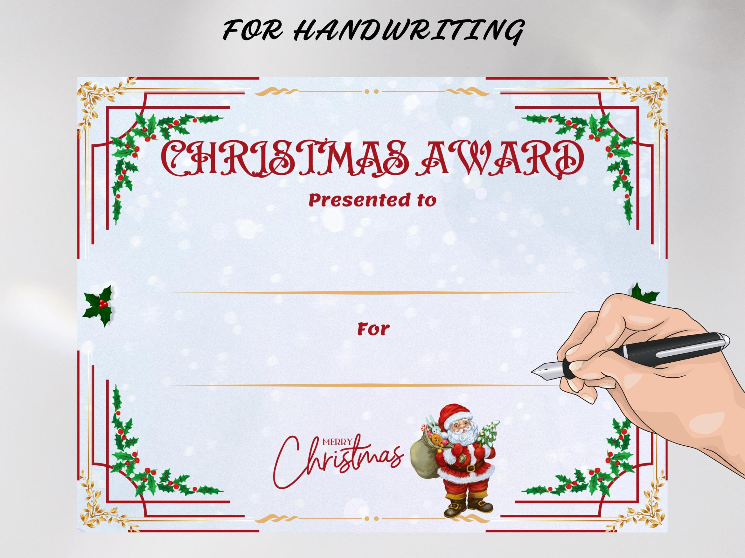 Printable Christmas Award Certificate For Kids (Pdf) - Etsy Australia inside Free Printable Christmas Award Certificates