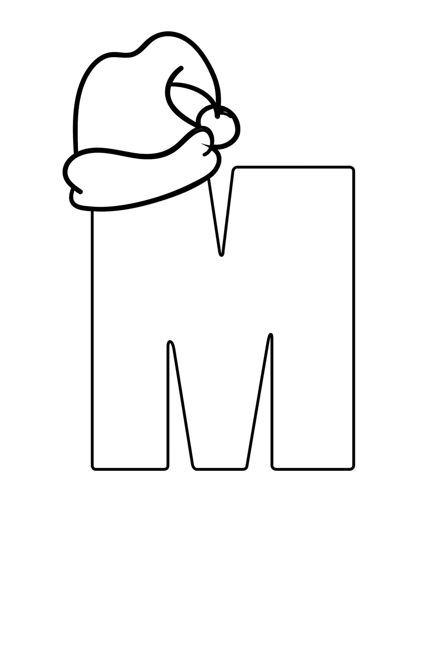 Printable Christmas Bubble Letter M in Letter M Christmas Design Printable