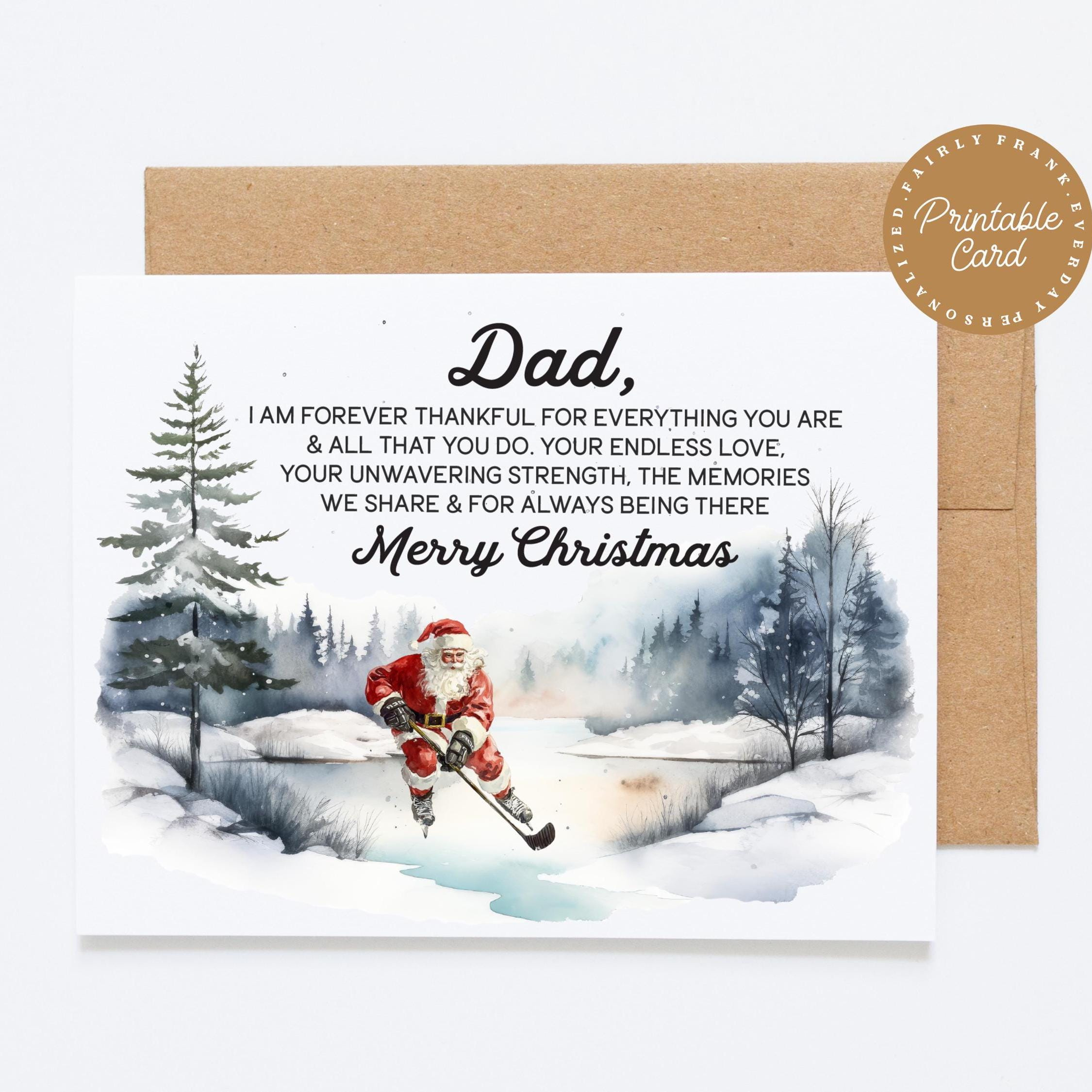 Printable Christmas Card For Dad - - Etsy Uk throughout Printable Christmas Card For Dad