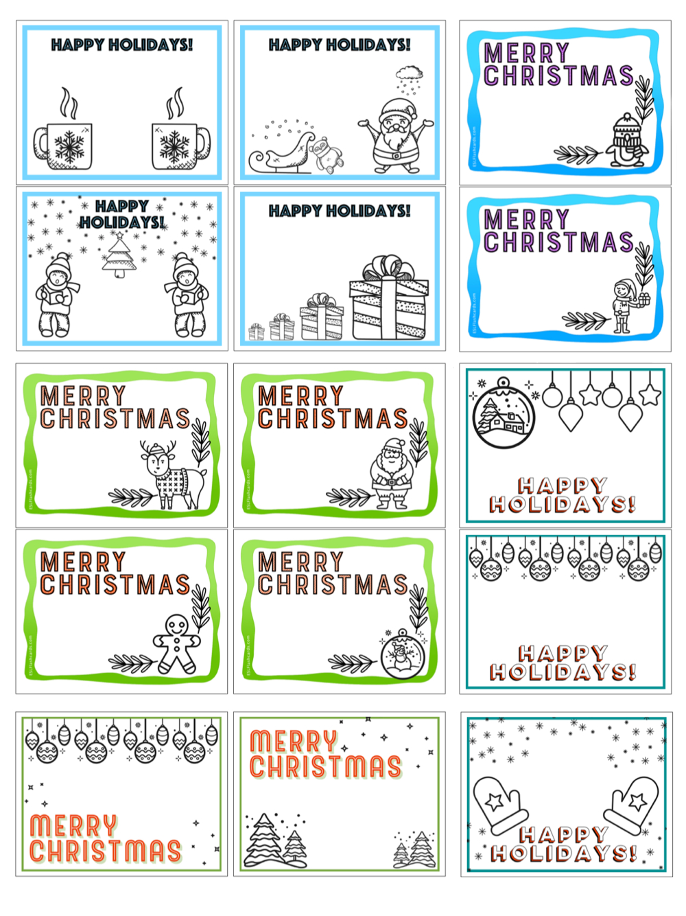 Printable Christmas Cards – Esl Flashcards inside Mini Christmas Card Printable