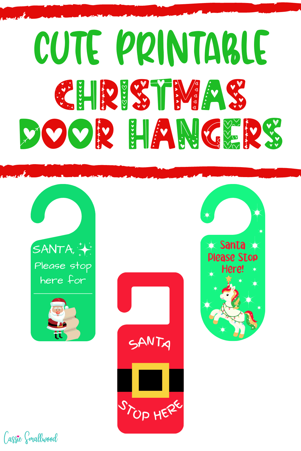 Printable Christmas Door Hangers - Cassie Smallwood in Printable Christmas Door Hanger Template