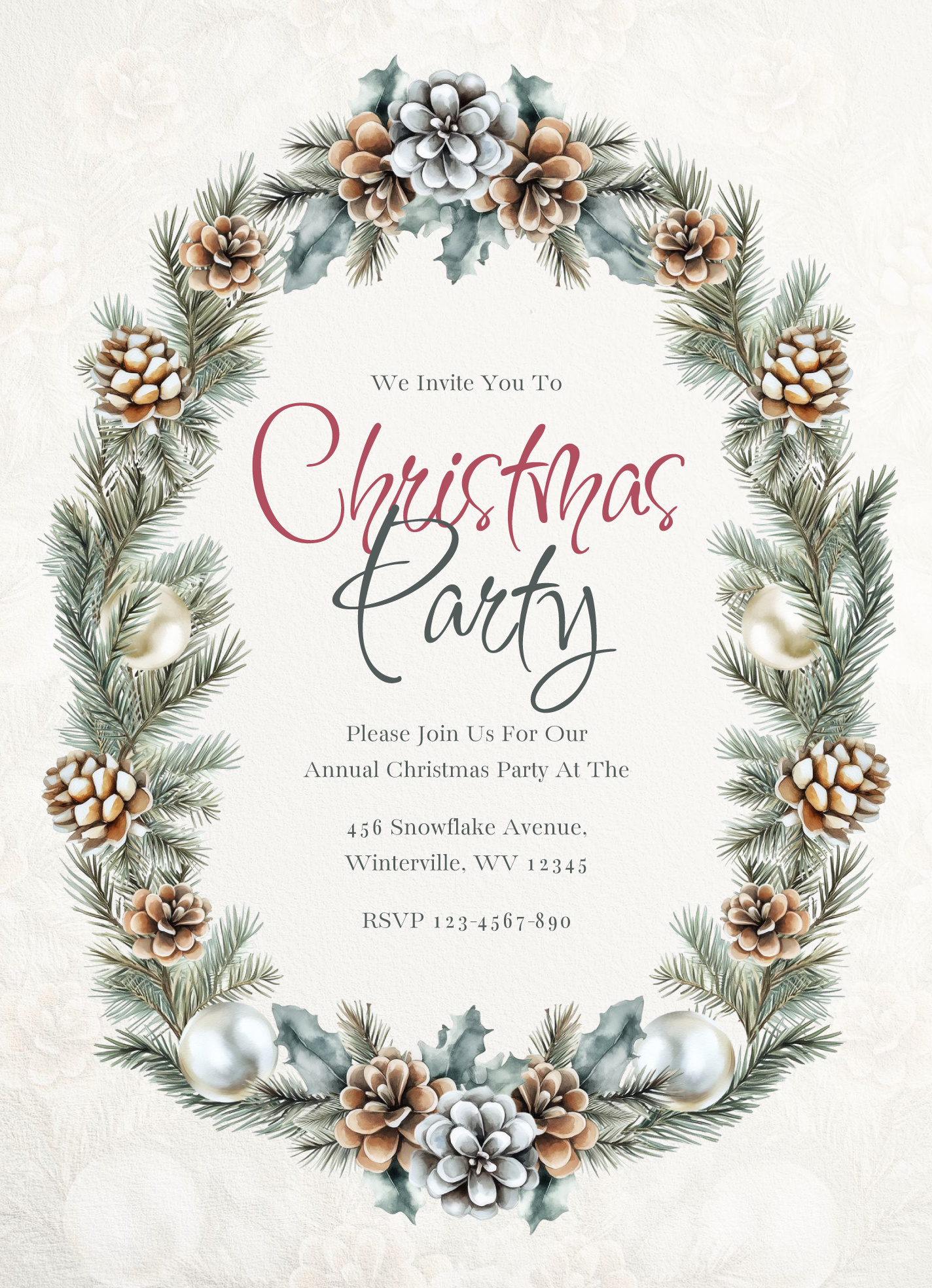Printable Christmas Invitation Free Google Docs Template - Gdoc.io regarding Free Printable Christmas Invites Templates