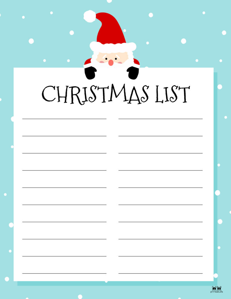 Printable Christmas Lists - 50 Free Printables | Printabulls intended for Free Printable Santa Christmas Wishlist Template