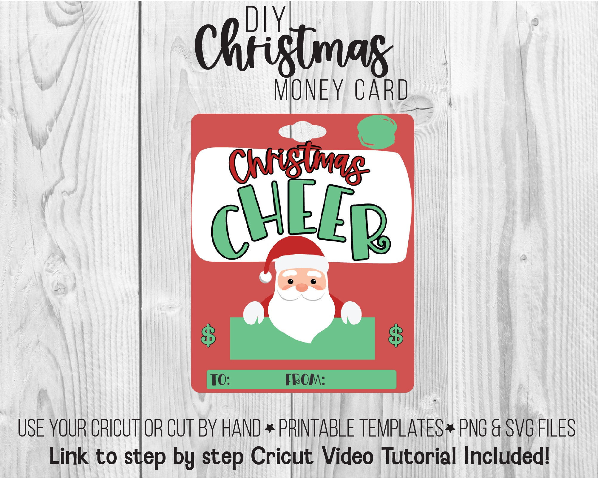 Printable Christmas Money Card, Lip Balm Pouch Money Card, Santa regarding Printable Christmas Money Card