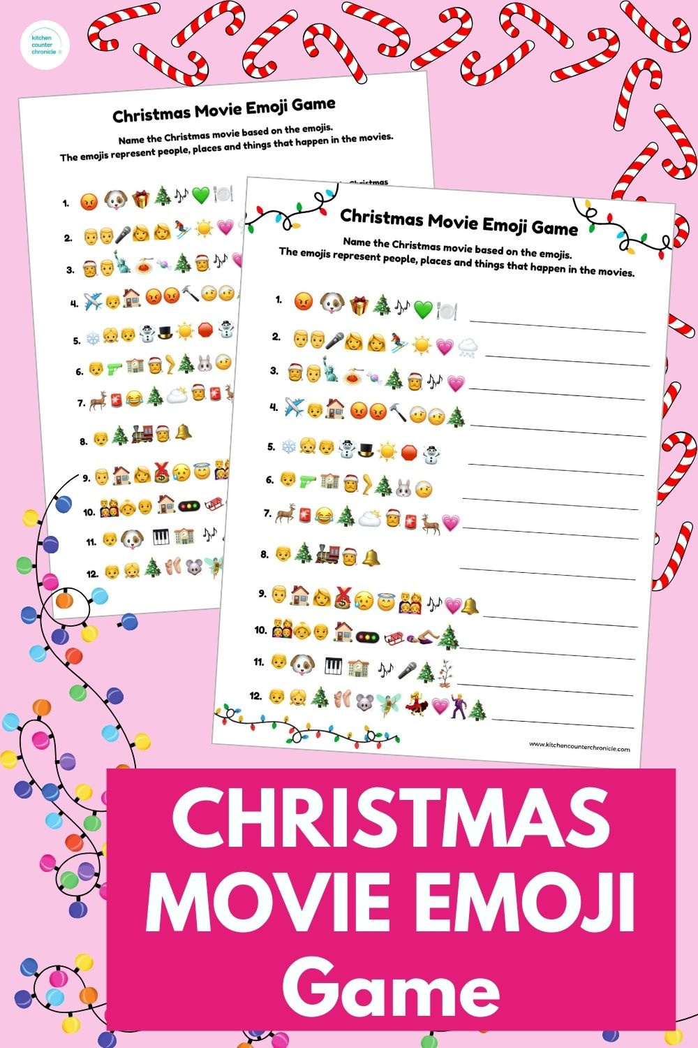 Printable Christmas Movie Emoji Game pertaining to Free Printable Christmas Movie Emoji Game