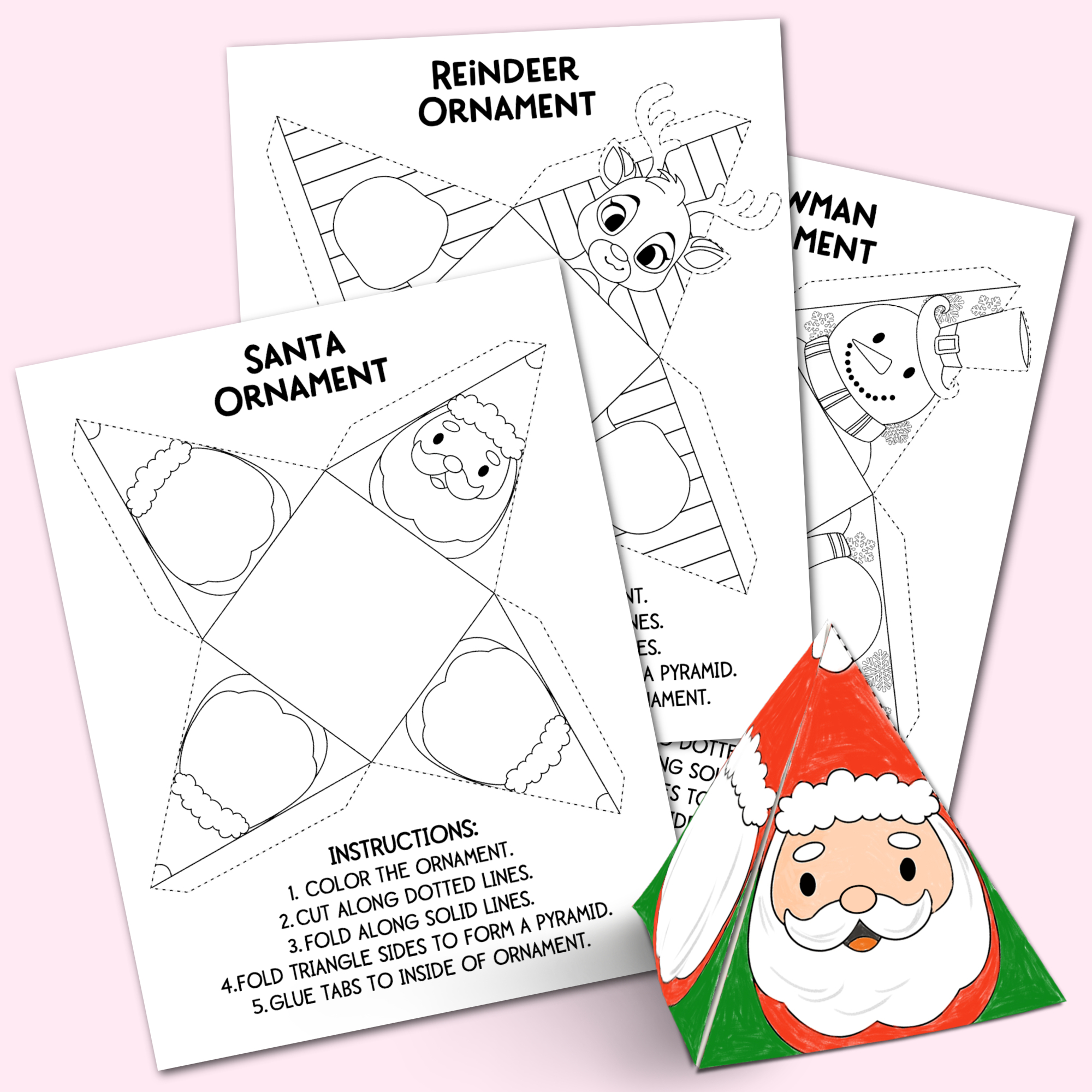 Printable Christmas Ornaments - Kara Creates for Free Printable Christmas Templates For Crafts