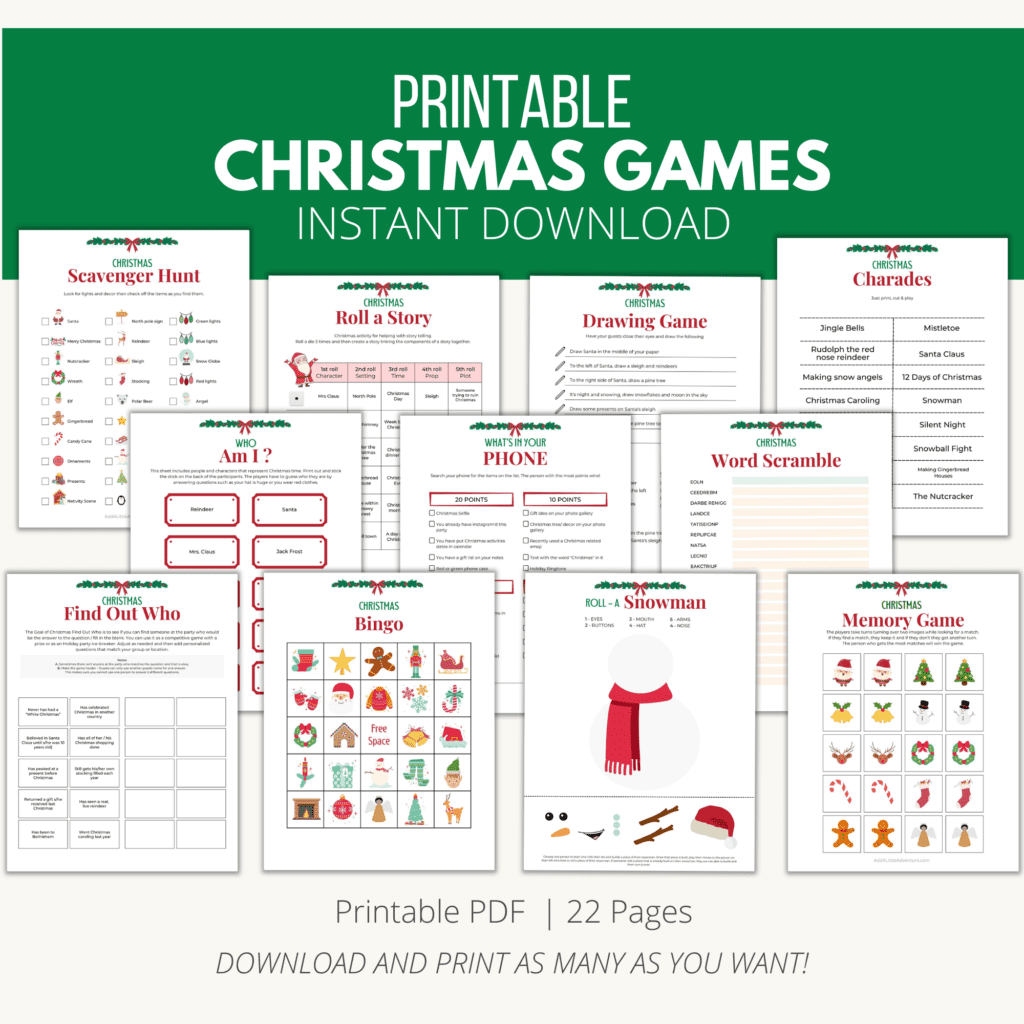 Printable Christmas Party Games {Downloadable Pdf} - Add A Little in Printable Christmas Office Games