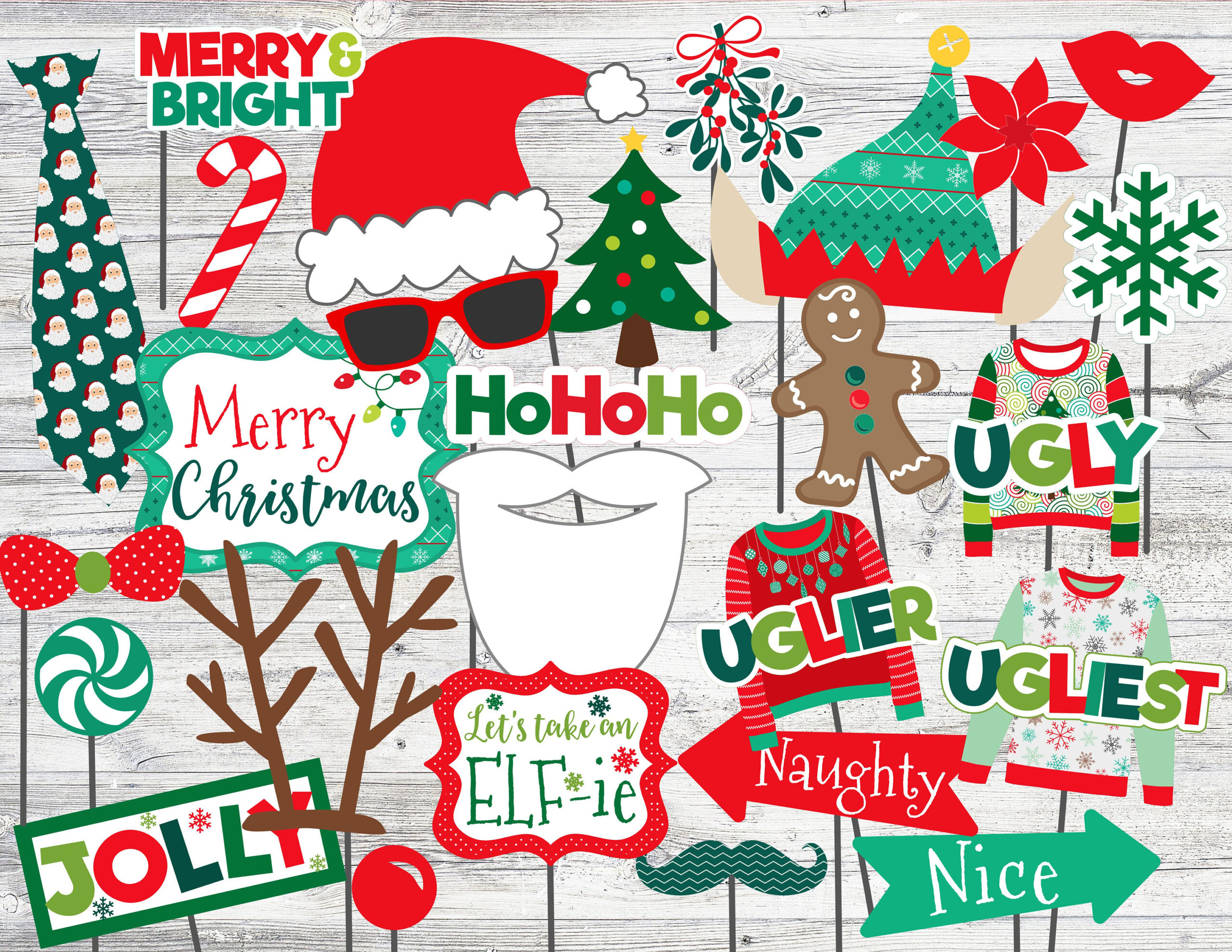 Printable Christmas Photo Booth Props. Printable Photo Props For within Printable Christmas Photo Booth Props