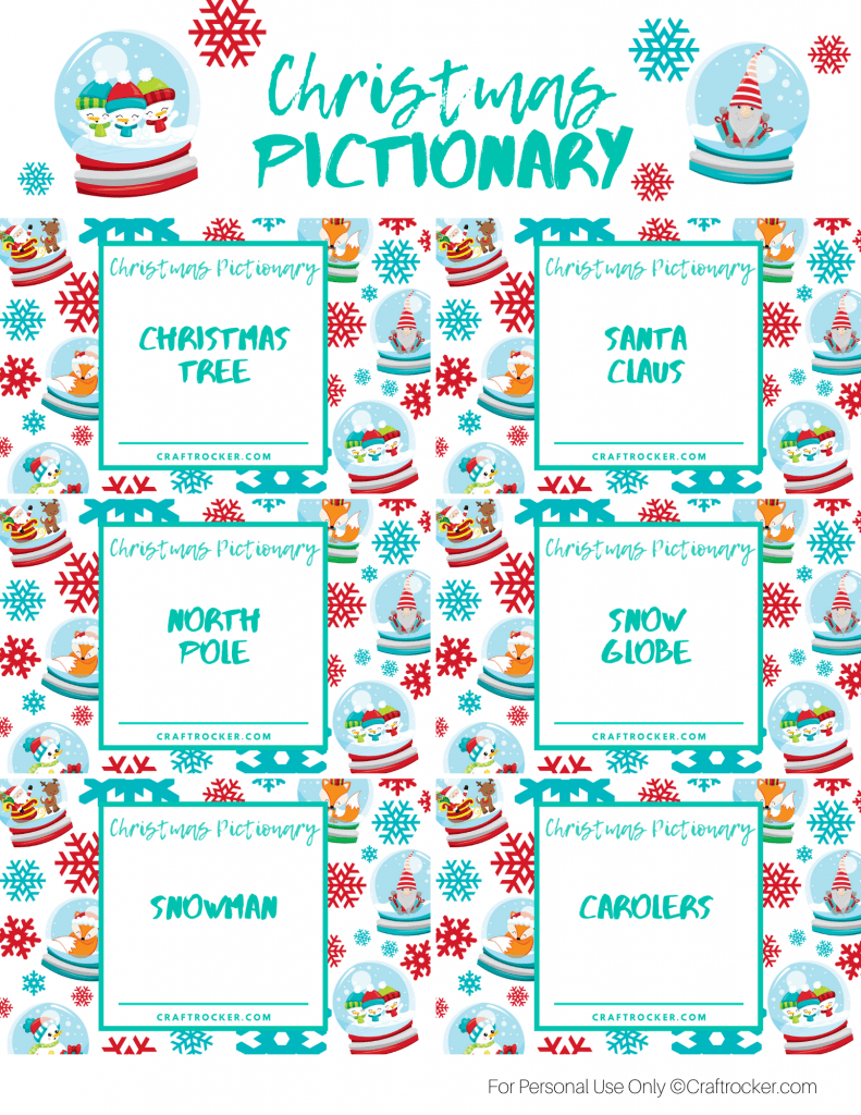 Printable Christmas Pictionary Game - Craft Rocker for Free Christmas Pictionary Printable