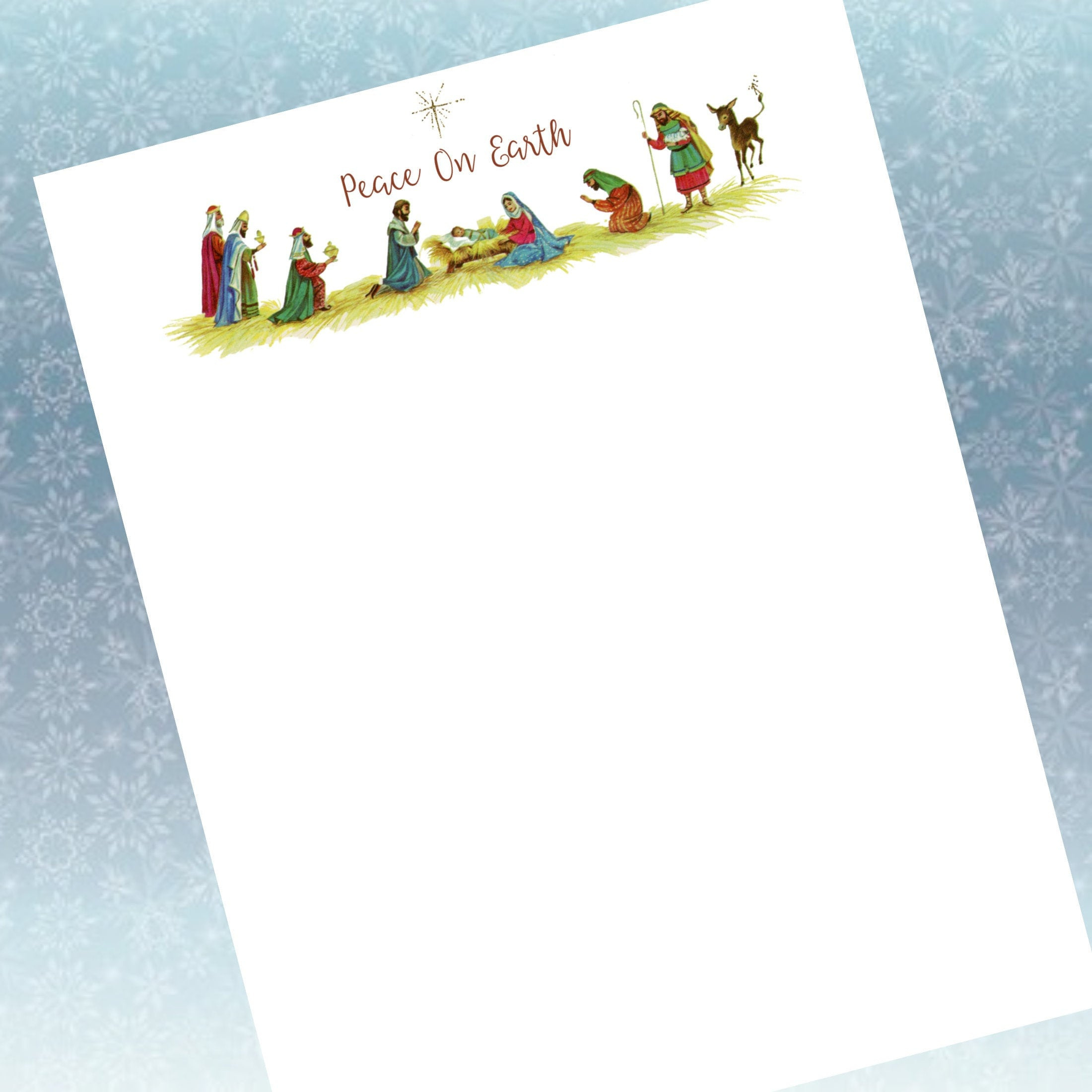 Printable Christmas Stationery Digital Download - Instant Editable with Free Printable Religious Christmas Stationery