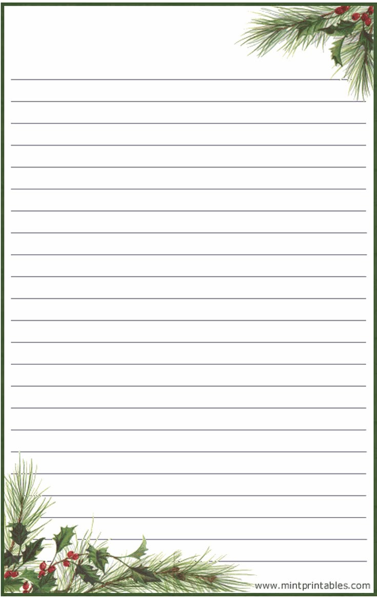 Printable Christmas Stationery To Use For The Holidays intended for Free Printable Lined Christmas Paper