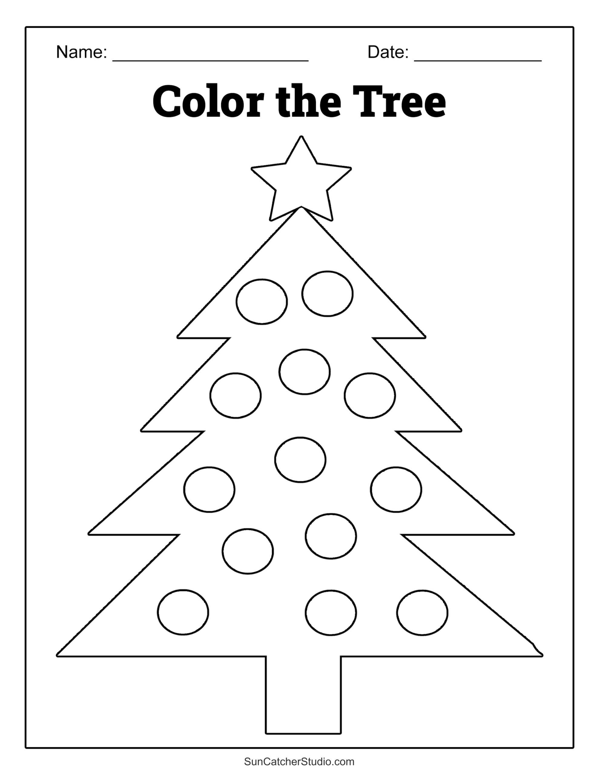 Printable Christmas Tree Coloring Pages And Sheets – Free regarding Christmas Tree Color Printable