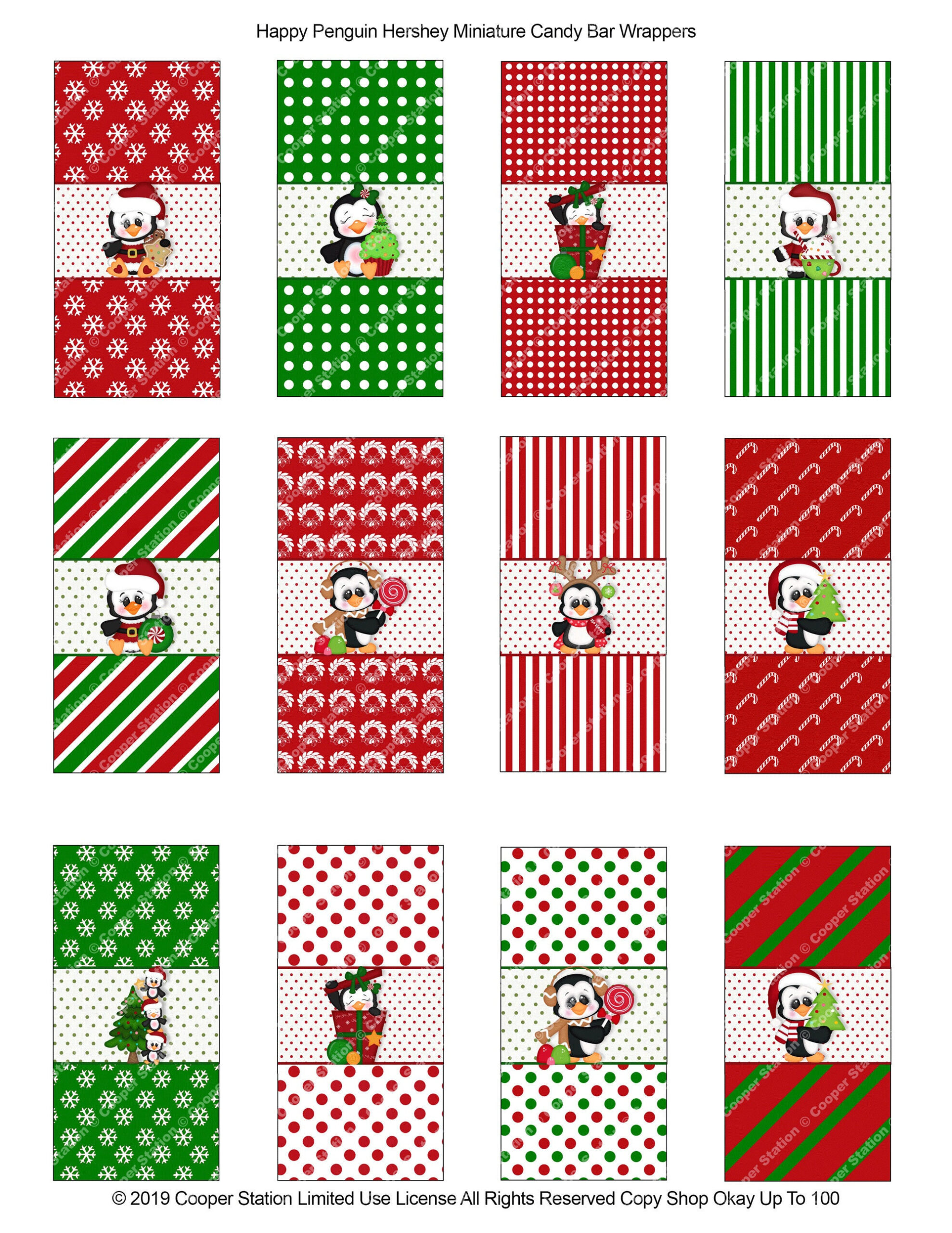 Printable Digital Christmas Chocolate Miniature Candy Bar Wrappers for Printable Candy Wrappers For Christmas