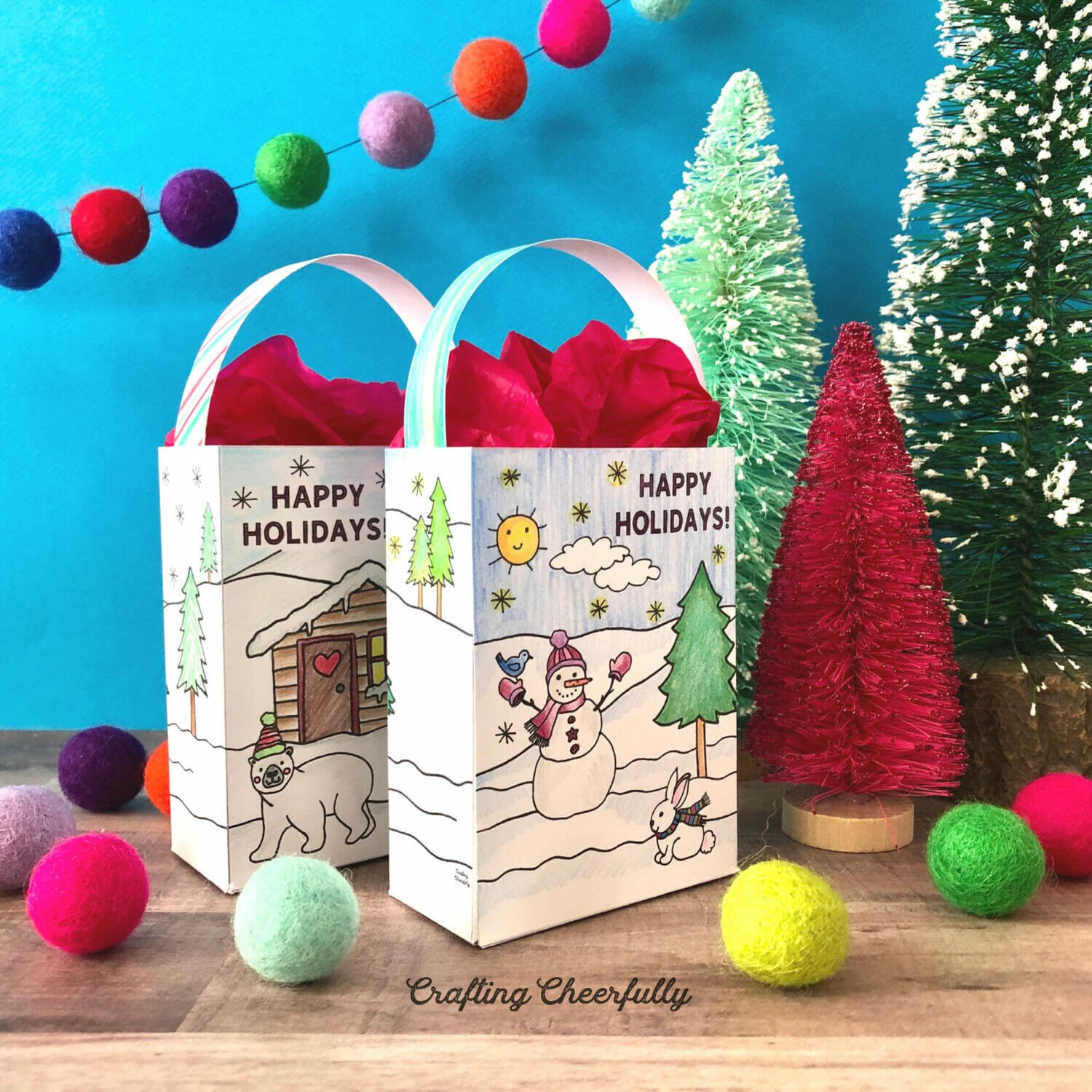 Printable Holiday Gift Bag - Free Holiday Coloring Pages for Printable Christmas Gift Bags
