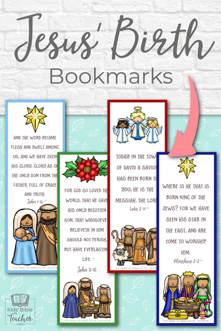 Printable Jesus&amp;#039; Birth Bookmarks pertaining to Free Printable Religious Christmas Bookmarks