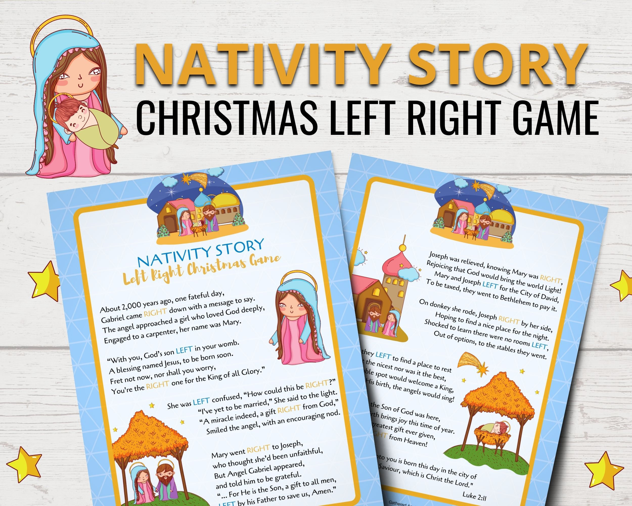 Printable Left Right Christmas Game | Nativity Story Left Right in Free Printable Right Left Christmas Game Nativity Story