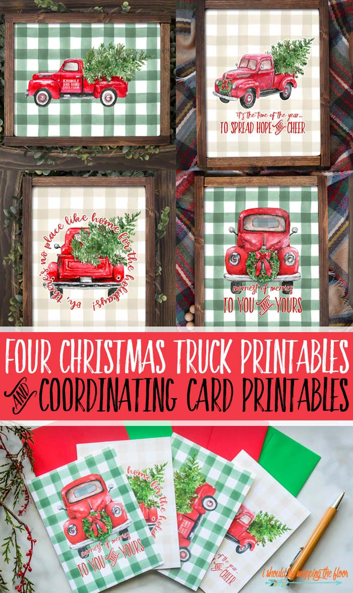 Red Christmas Truck Printables | I Should Be Mopping The Floor in Free Printable Red Truck Christmas