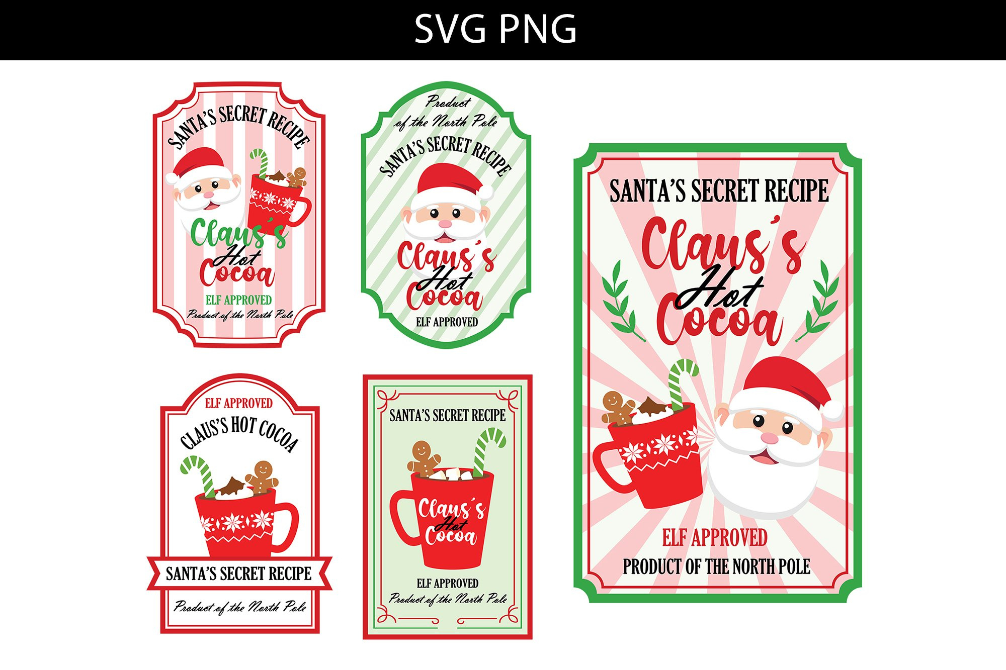Santa Claus'S Hot Cocoa Label Png Svg, Christmas Png Label inside Free Printable Christmas Hot Chocolate Labels