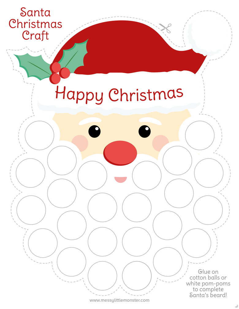 Santa&amp;#039;S Beard Christmas Countdown Printable - Messy Little Monster throughout Countdown to Christmas Santa&amp;amp;#039;s Beard Printable