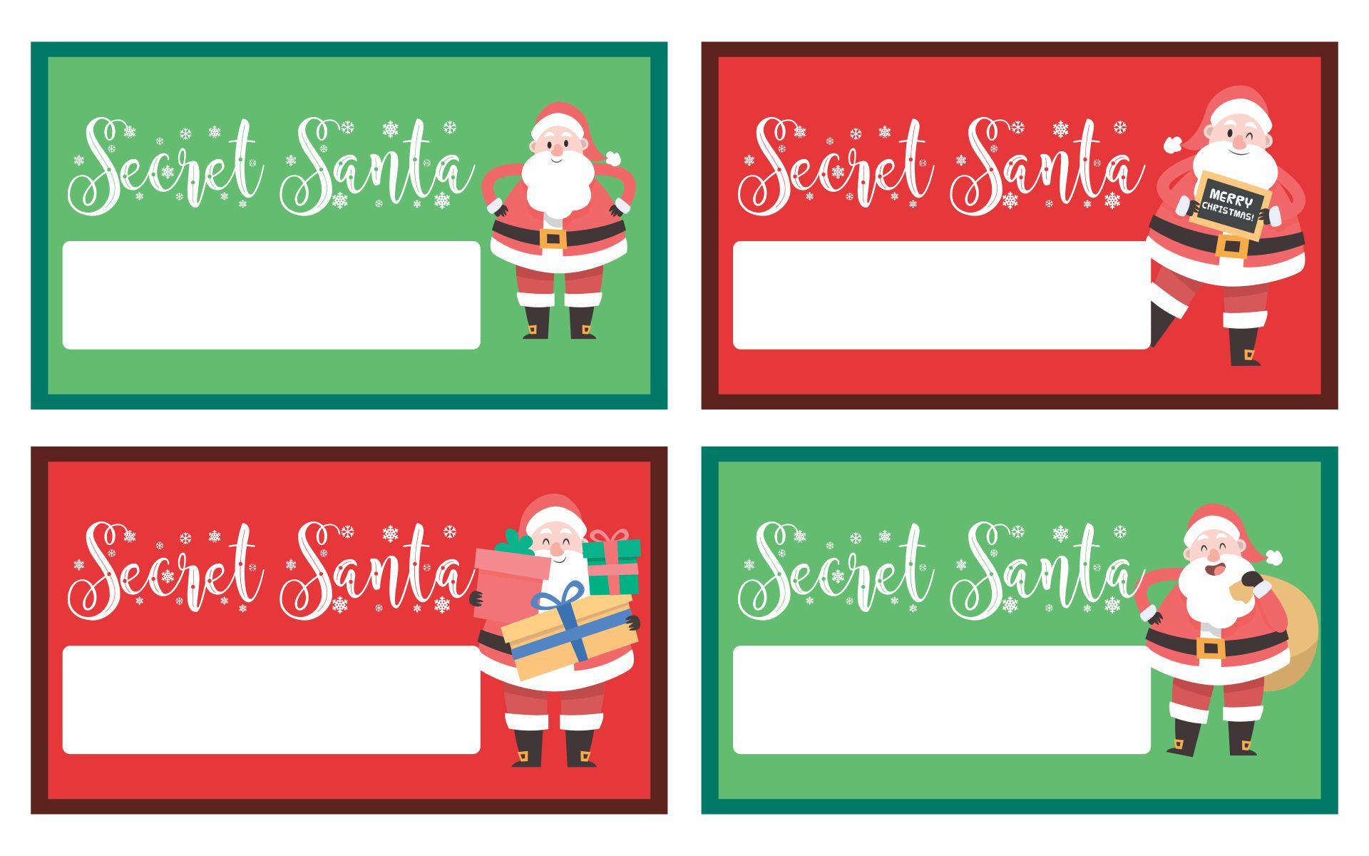 Secret Santa Tags Free Printable - Printable Party Favors with regard to Free Printable Name Tags Christmas