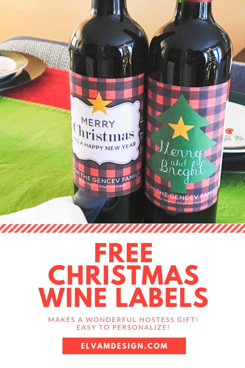 Spread Cheer! Free Christmas Wine Labels - Elva M Design Studio in Free Printable Christmas Wine Labels
