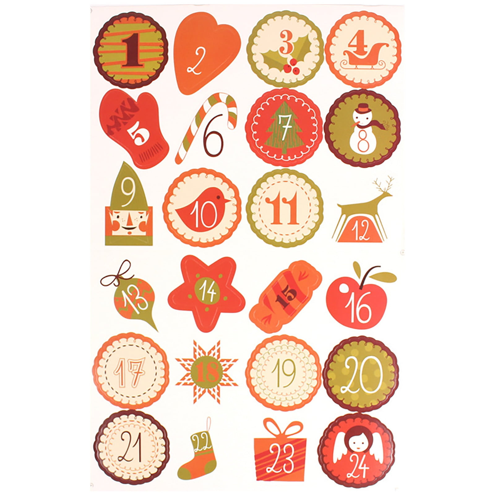 Stickers Christmas Number Stickers 24 Stickers Round Christmas regarding Large Printable Christmas Numbers