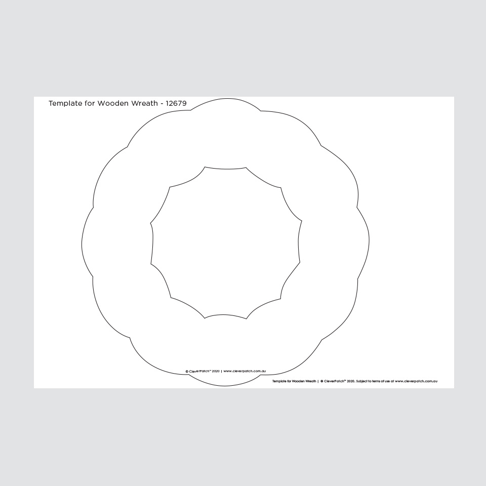 Template For Wooden Wreaths | Christmas - Cleverpatch regarding Christmas Wreath Stencil Printable