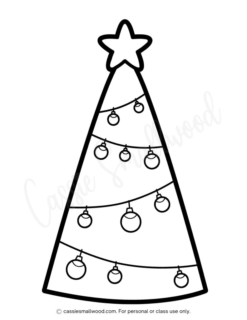 The Best Christmas Tree Coloring Pages - Cassie Smallwood throughout Christmas Tree Color Printable