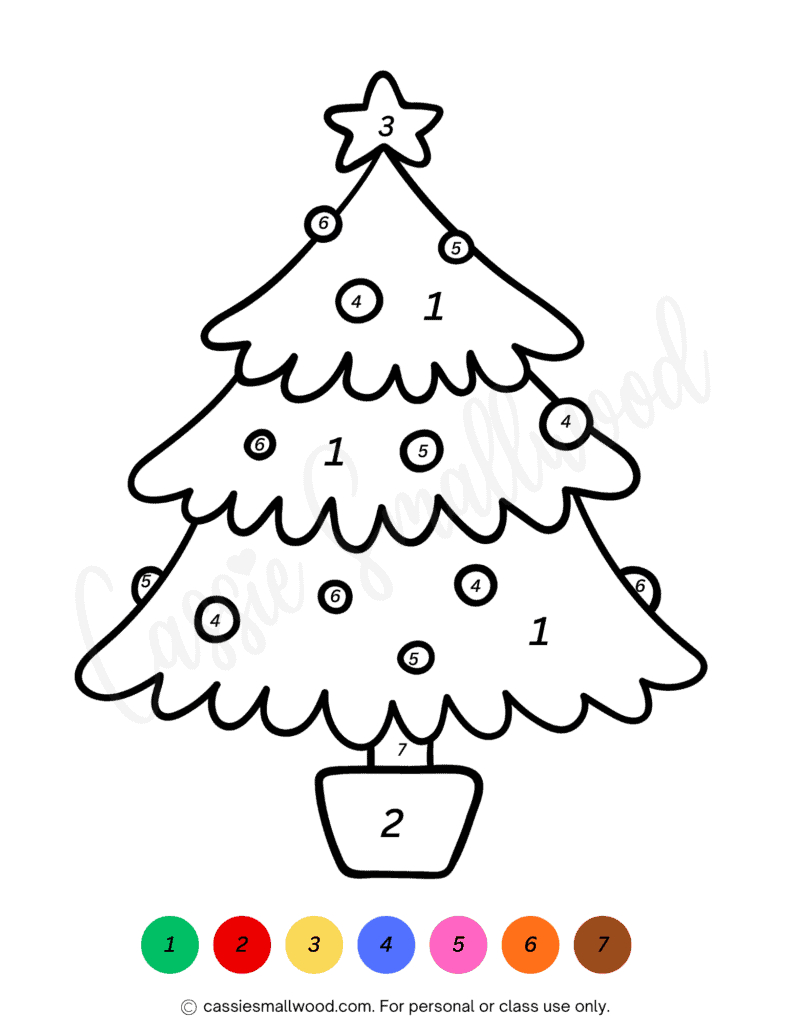 The Best Christmas Tree Coloring Pages - Cassie Smallwood within Color by Number Christmas Tree Printable