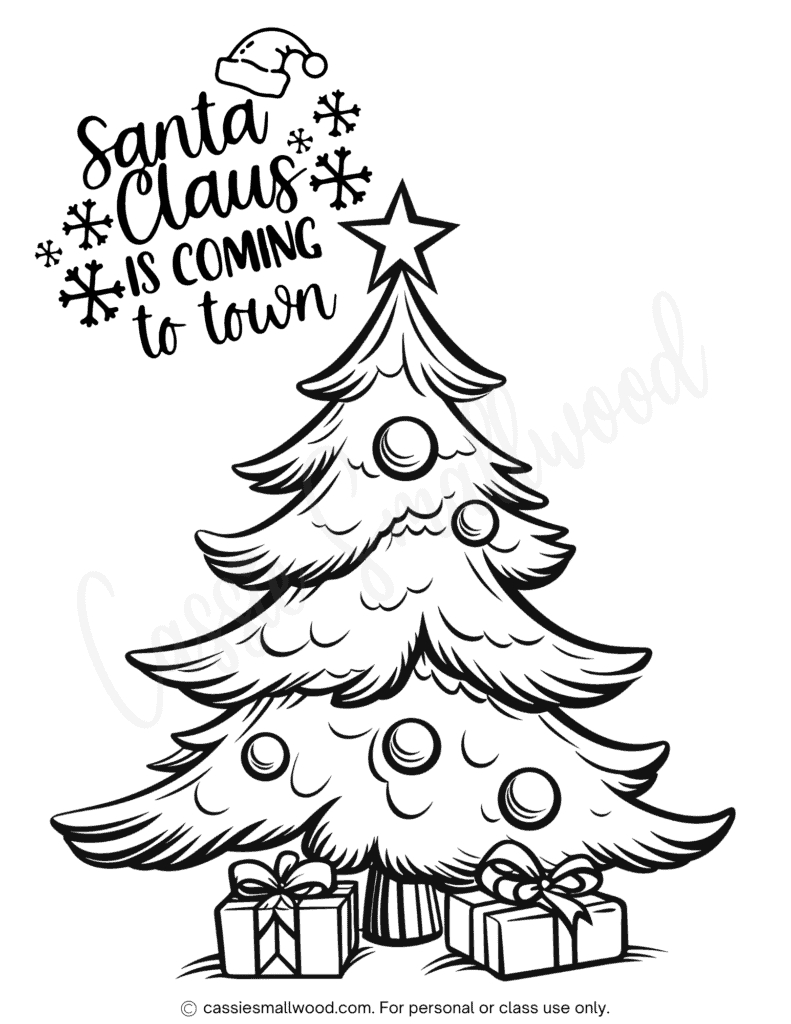 The Best Christmas Tree Coloring Pages - Cassie Smallwood within Cute Christmas Tree Printable