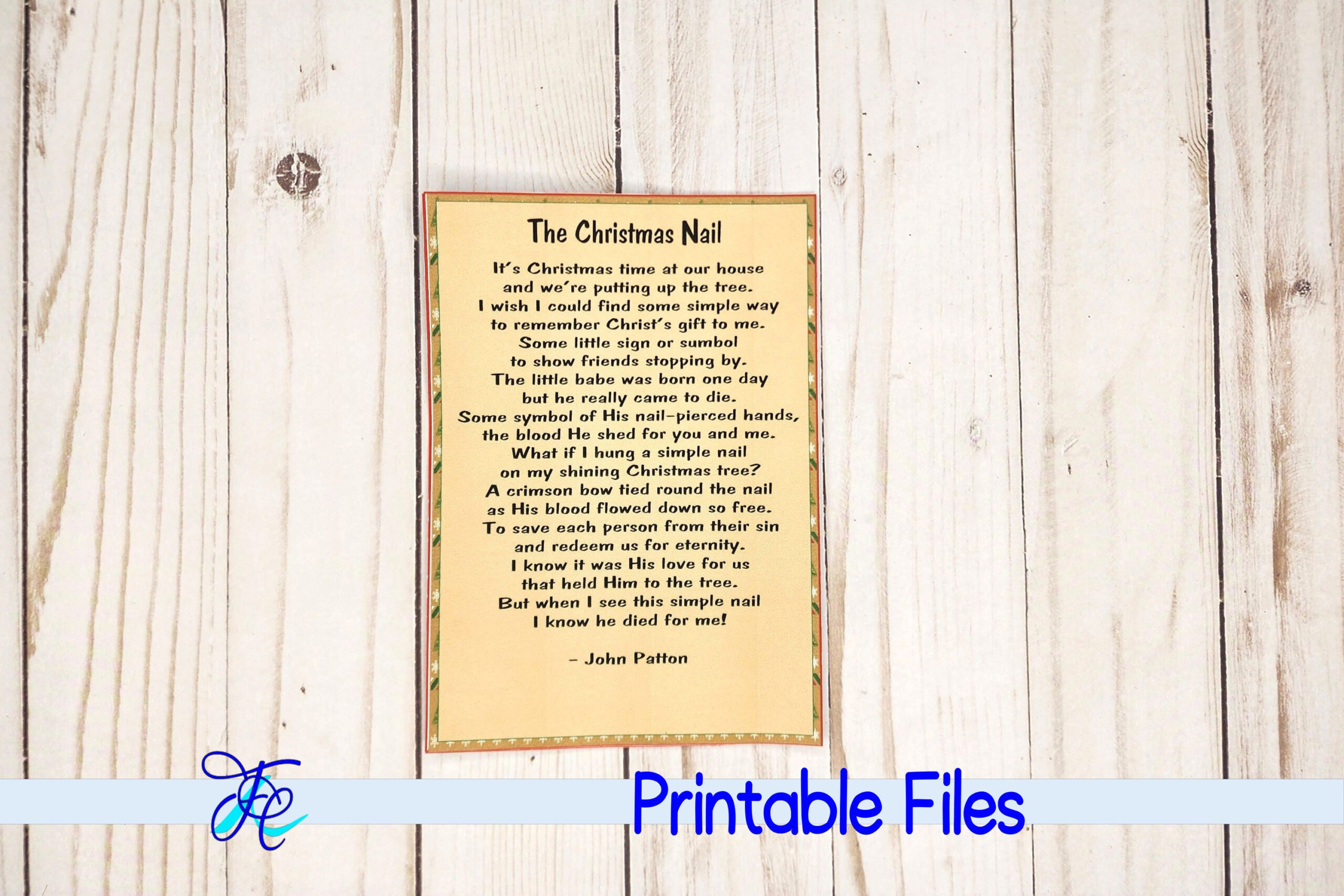 The Christmas Nail throughout Free Printable Christmas Nail Poem