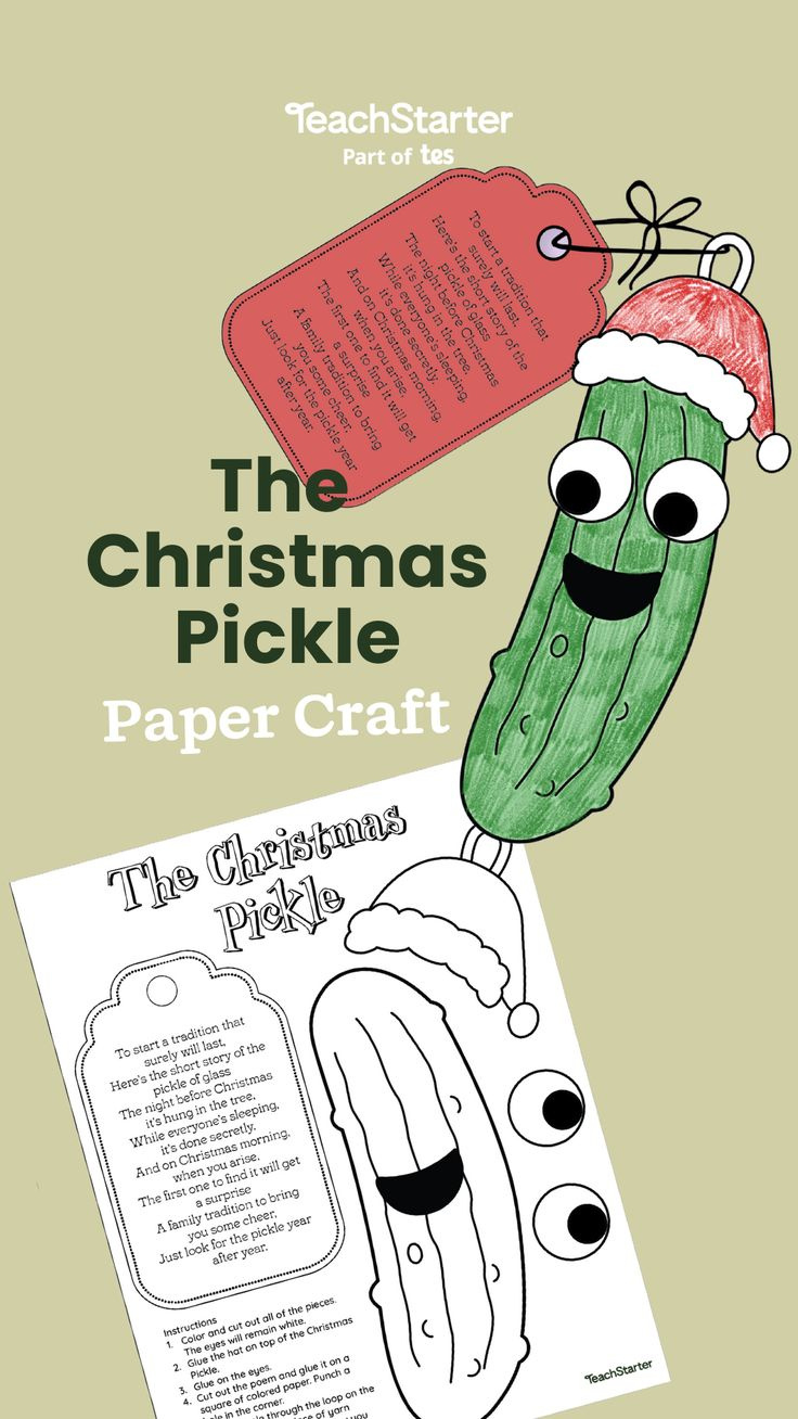 The Christmas Pickle: Printable Paper Craft inside Legend of the Christmas Pickle Printable