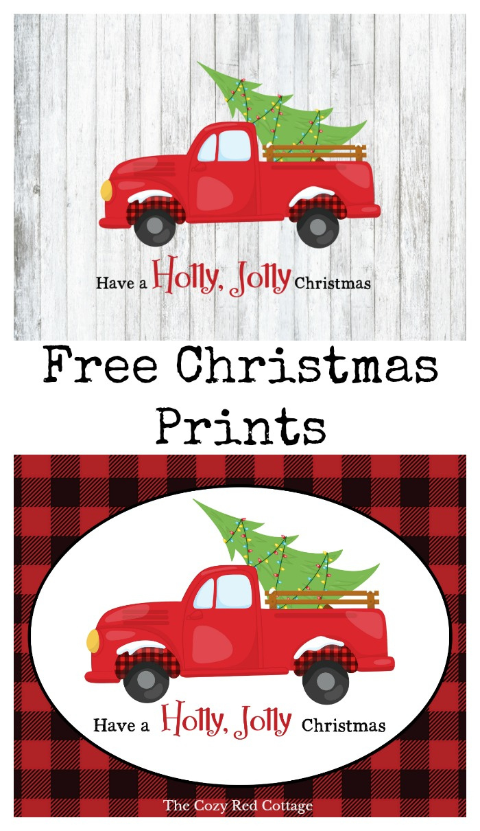 The Cozy Red Cottage: Free Vintage Truck Christmas Printables in Free Printable Red Truck Christmas