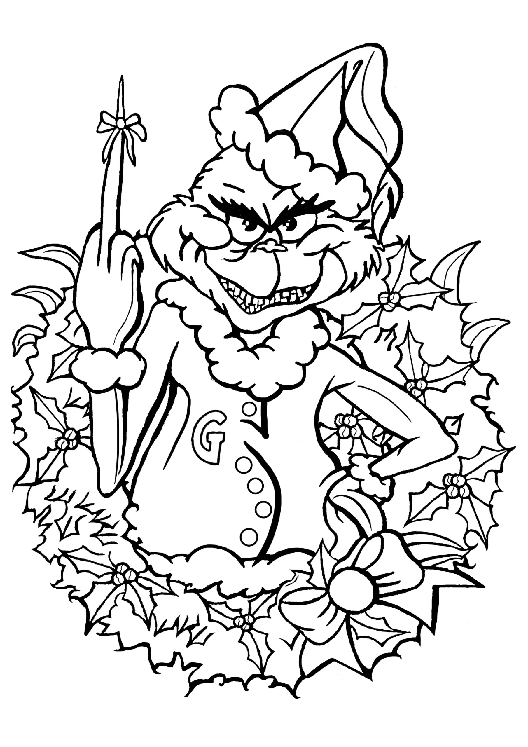 The Grinch - Christmas Coloring Pages For Adults pertaining to Printable Christmas Pictures For Adults