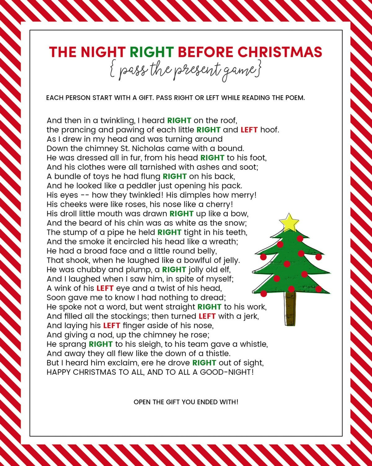 The Left Right Christmas Game {With Story + Print}| Lil&amp;#039; Luna with regard to Left Right Printable Christmas Game