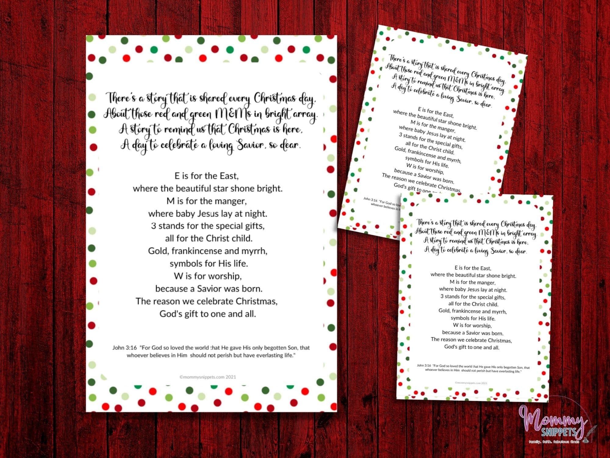 The M&amp;amp;M Christmas Poem: The True Meaning Of Christmas Poem within Free Printable M&amp;amp;amp;M Christmas Poem