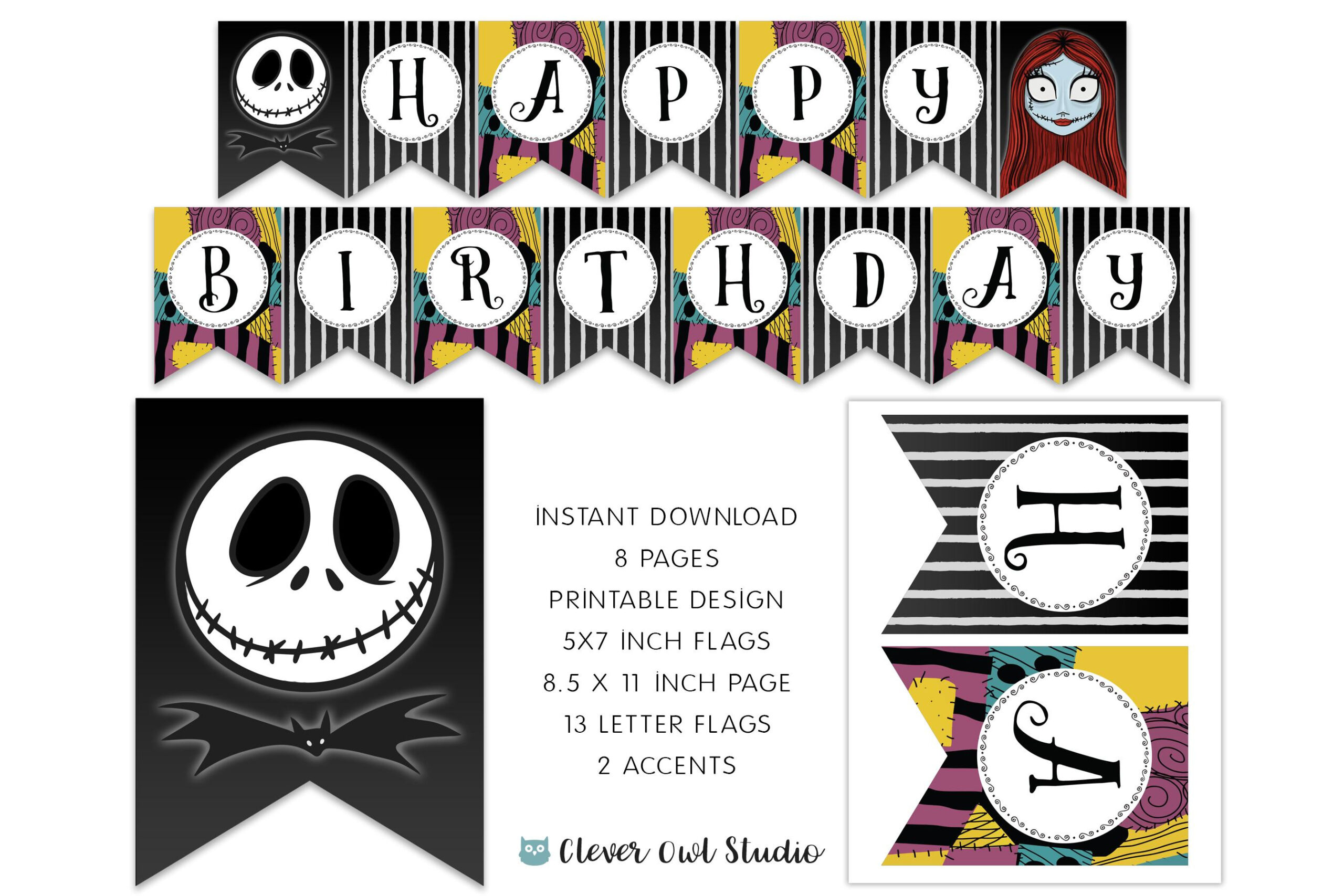 The Nightmare Before Christmas Banner, Sally And Jack Banner regarding Nightmare Before Christmas Banner Printable