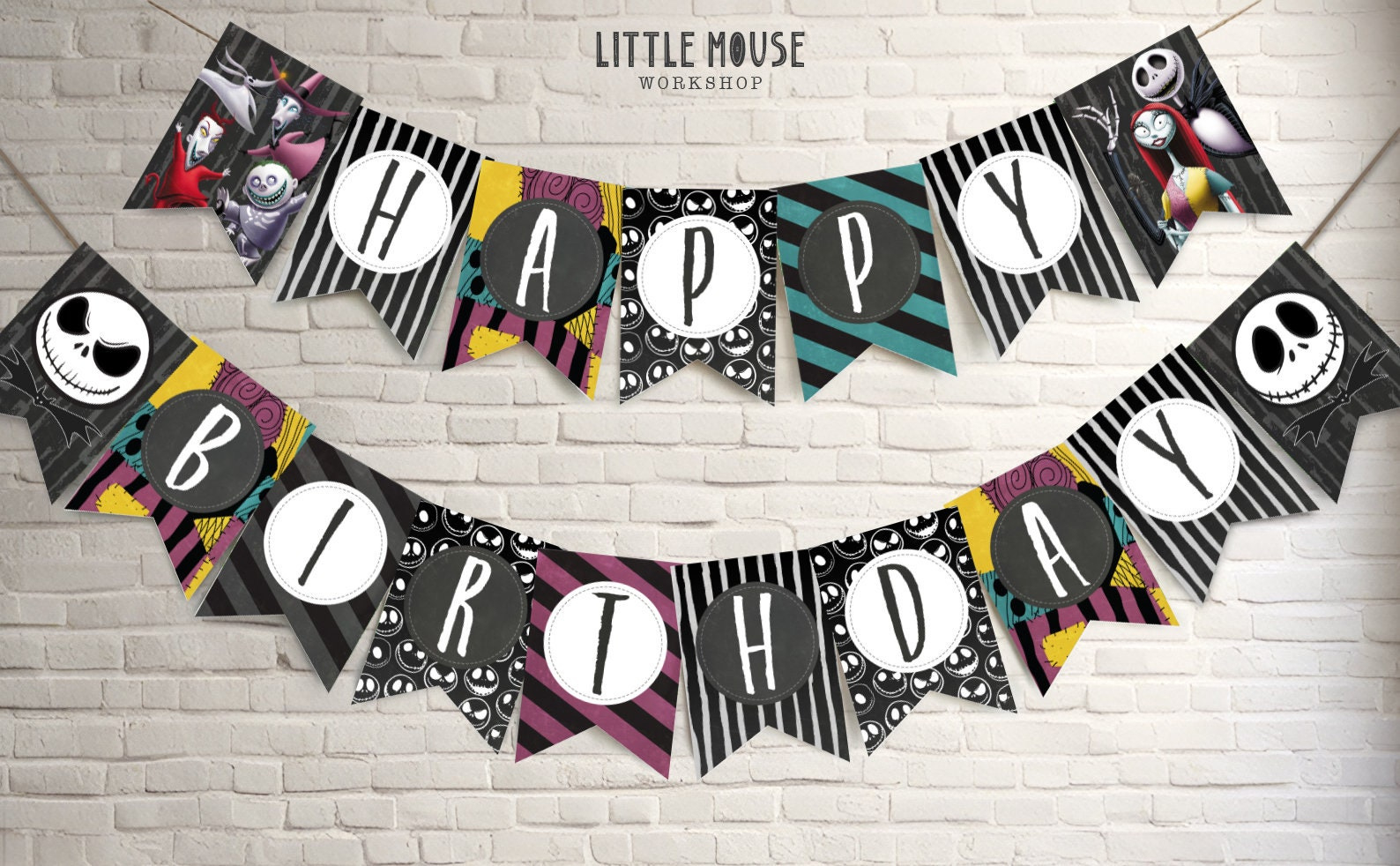 The Nightmare Before Christmas Birthday Banner - Etsy pertaining to Nightmare Before Christmas Birthday Banner Printable