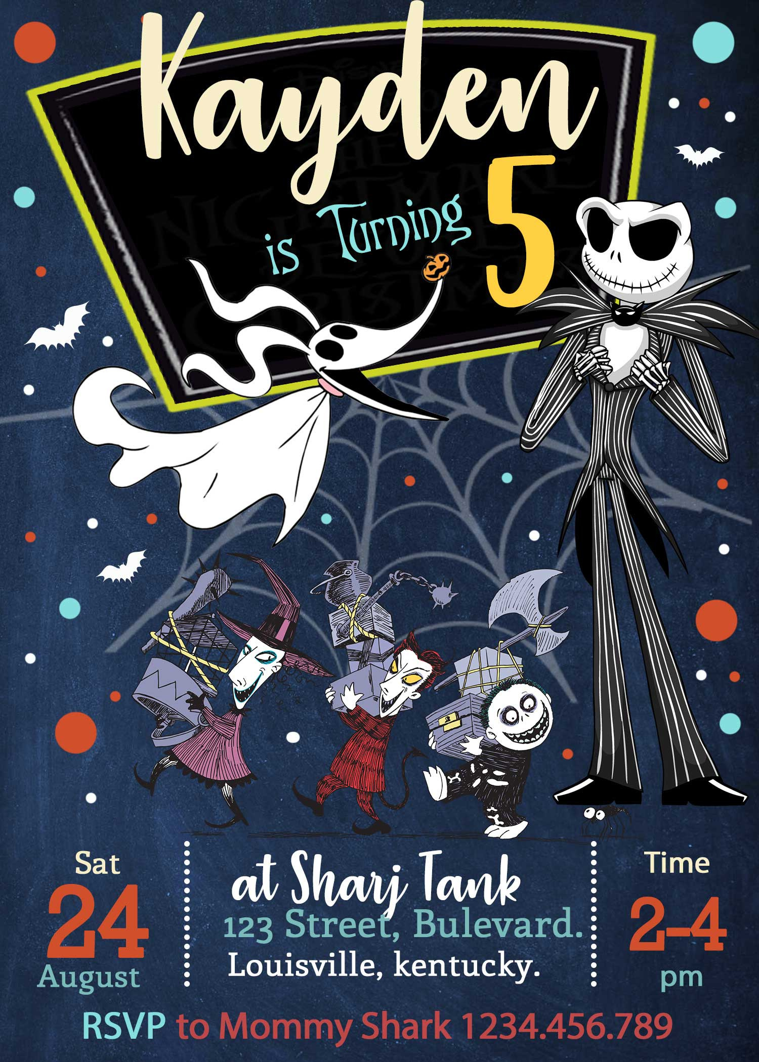 The Nightmare Before Christmas Birthday Invitation Template for Free Printable Nightmare Before Christmas Birthday Invitations
